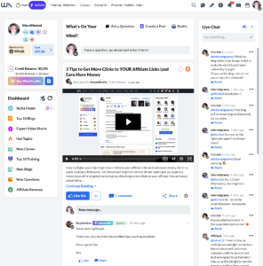 Wealthy Affiliate Member Start Page